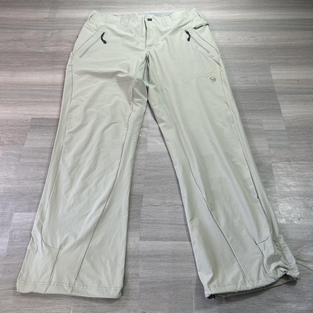 Mountain Hardwear Pants Womens‎ 12 Beige Softshell Stretch Lined Hike